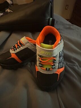 Hi-Tec Kids Neon Orange and Black Trail Sneakers